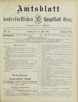 Amtsblatt der landesfürstlichen Hauptstadt Graz 19040710 Seite: 1