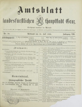 Amtsblatt der landesfürstlichen Hauptstadt Graz 19040720 Seite: 1