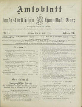 Amtsblatt der landesfürstlichen Hauptstadt Graz 19040731 Seite: 1