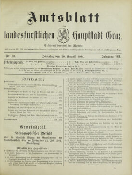 Amtsblatt der landesfürstlichen Hauptstadt Graz 19040820 Seite: 1