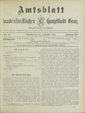 Amtsblatt der landesfürstlichen Hauptstadt Graz 19040920 Seite: 1