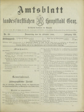 Amtsblatt der landesfürstlichen Hauptstadt Graz 19041020 Seite: 1