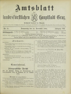 Amtsblatt der landesfürstlichen Hauptstadt Graz 19041110 Seite: 1