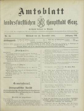 Amtsblatt der landesfürstlichen Hauptstadt Graz 19041130 Seite: 1