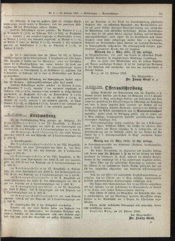 Amtsblatt der landesfürstlichen Hauptstadt Graz 19050220 Seite: 17