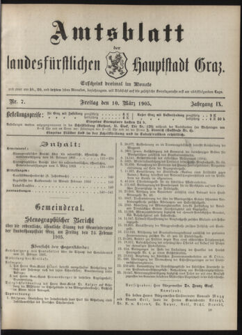 Amtsblatt der landesfürstlichen Hauptstadt Graz