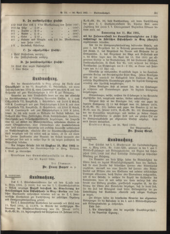 Amtsblatt der landesfürstlichen Hauptstadt Graz 19050430 Seite: 13