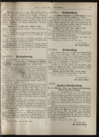 Amtsblatt der landesfürstlichen Hauptstadt Graz 19050510 Seite: 9