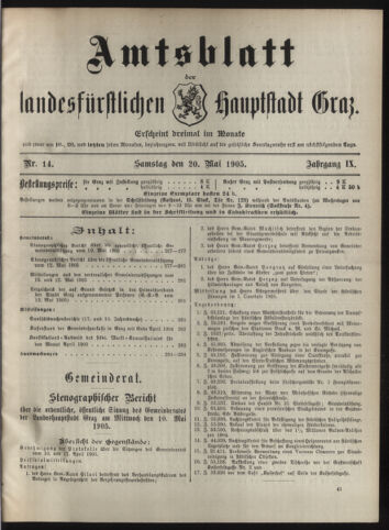 Amtsblatt der landesfürstlichen Hauptstadt Graz