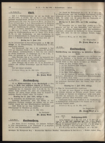 Amtsblatt der landesfürstlichen Hauptstadt Graz 19050531 Seite: 18