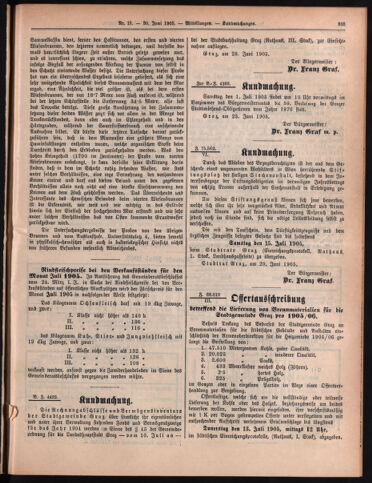 Amtsblatt der landesfürstlichen Hauptstadt Graz 19050630 Seite: 7