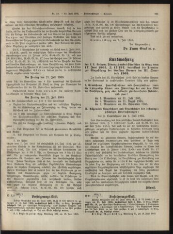 Amtsblatt der landesfürstlichen Hauptstadt Graz 19050710 Seite: 23