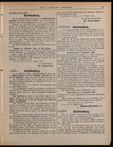 Amtsblatt der landesfürstlichen Hauptstadt Graz 19050831 Seite: 13