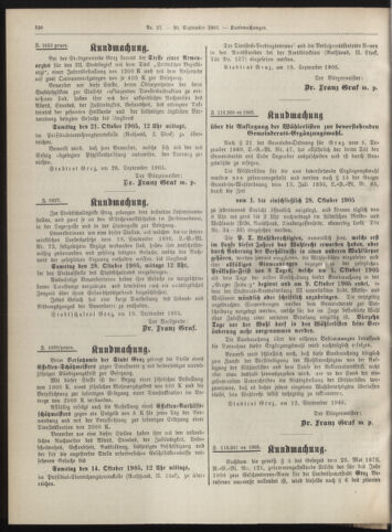 Amtsblatt der landesfürstlichen Hauptstadt Graz 19050930 Seite: 24