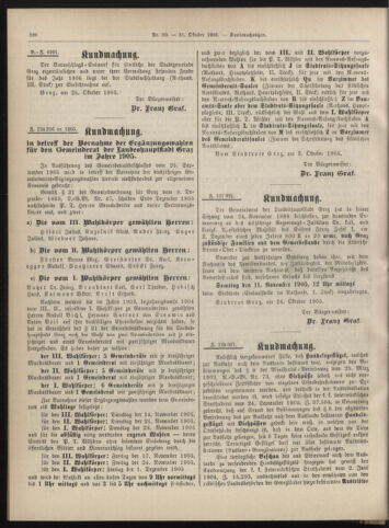 Amtsblatt der landesfürstlichen Hauptstadt Graz 19051031 Seite: 20