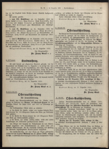 Amtsblatt der landesfürstlichen Hauptstadt Graz 19051220 Seite: 18