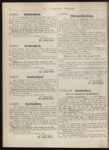 Amtsblatt der landesfürstlichen Hauptstadt Graz 19060220 Seite: 24