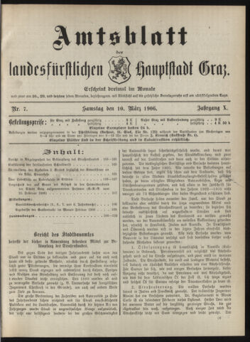 Amtsblatt der landesfürstlichen Hauptstadt Graz 19060310 Seite: 1