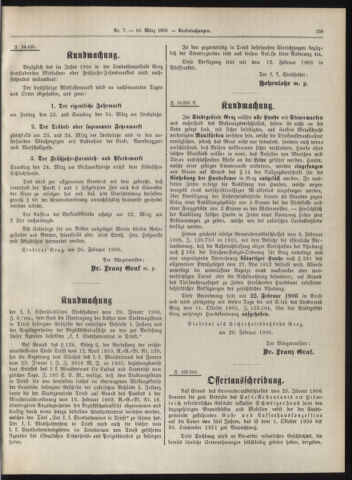 Amtsblatt der landesfürstlichen Hauptstadt Graz 19060310 Seite: 7