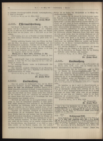 Amtsblatt der landesfürstlichen Hauptstadt Graz 19060320 Seite: 24