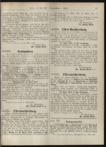 Amtsblatt der landesfürstlichen Hauptstadt Graz 19060410 Seite: 15