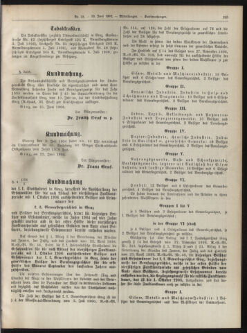 Amtsblatt der landesfürstlichen Hauptstadt Graz 19060630 Seite: 15