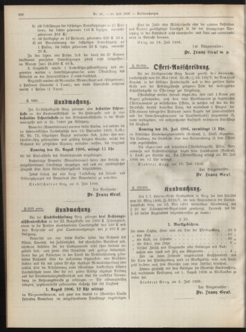 Amtsblatt der landesfürstlichen Hauptstadt Graz 19060720 Seite: 24