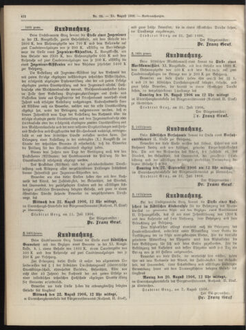 Amtsblatt der landesfürstlichen Hauptstadt Graz 19060810 Seite: 12