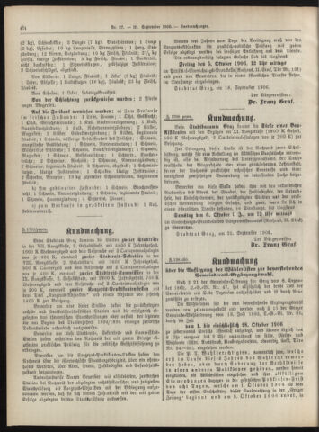 Amtsblatt der landesfürstlichen Hauptstadt Graz 19060930 Seite: 18