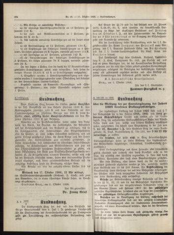 Amtsblatt der landesfürstlichen Hauptstadt Graz 19061010 Seite: 6