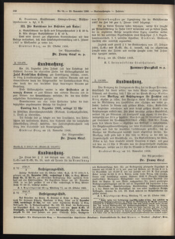 Amtsblatt der landesfürstlichen Hauptstadt Graz 19061120 Seite: 20