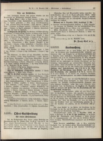 Amtsblatt der landesfürstlichen Hauptstadt Graz 19061130 Seite: 13