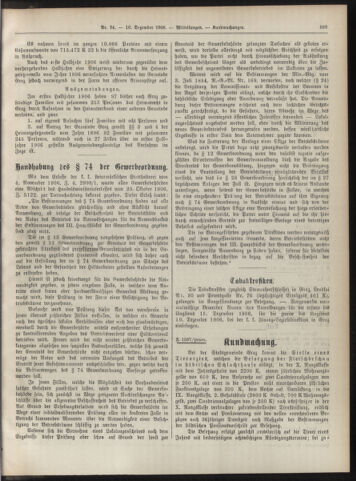 Amtsblatt der landesfürstlichen Hauptstadt Graz 19061210 Seite: 15