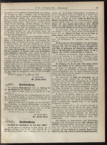 Amtsblatt der landesfürstlichen Hauptstadt Graz 19061220 Seite: 15