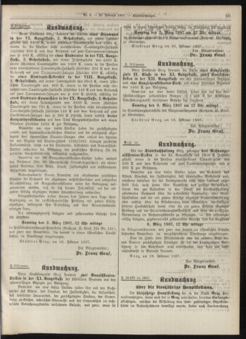 Amtsblatt der landesfürstlichen Hauptstadt Graz 19070220 Seite: 21