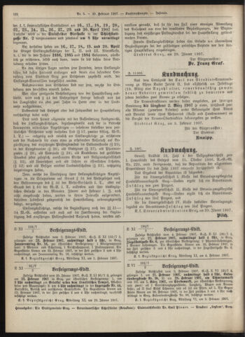 Amtsblatt der landesfürstlichen Hauptstadt Graz 19070220 Seite: 22