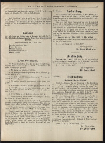 Amtsblatt der landesfürstlichen Hauptstadt Graz 19070320 Seite: 21