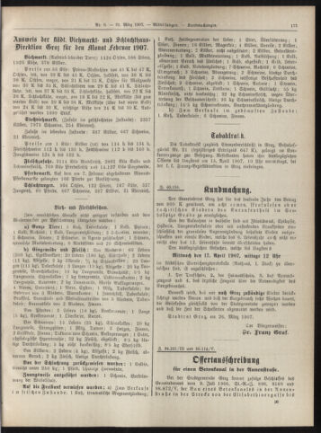 Amtsblatt der landesfürstlichen Hauptstadt Graz 19070331 Seite: 17