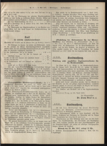 Amtsblatt der landesfürstlichen Hauptstadt Graz 19070510 Seite: 15