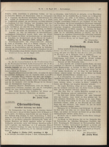 Amtsblatt der landesfürstlichen Hauptstadt Graz 19070820 Seite: 7