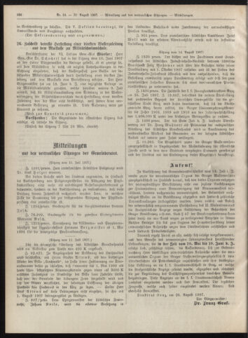 Amtsblatt der landesfürstlichen Hauptstadt Graz 19070831 Seite: 16