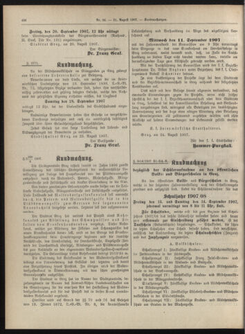 Amtsblatt der landesfürstlichen Hauptstadt Graz 19070831 Seite: 18