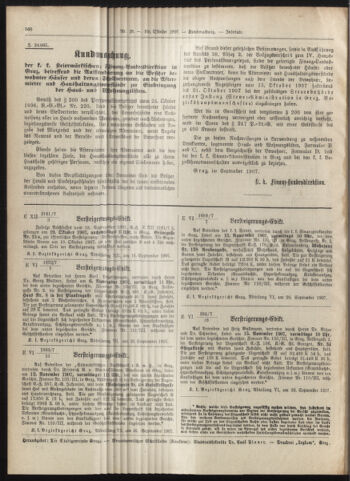 Amtsblatt der landesfürstlichen Hauptstadt Graz 19071010 Seite: 20