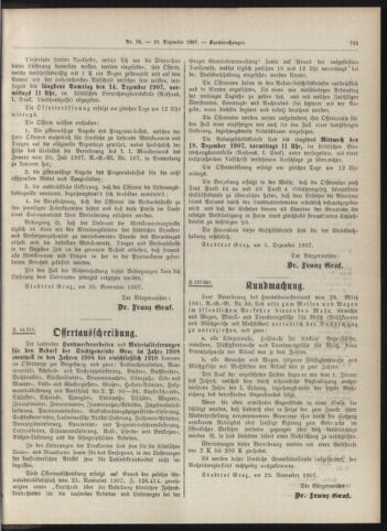 Amtsblatt der landesfürstlichen Hauptstadt Graz 19071210 Seite: 7