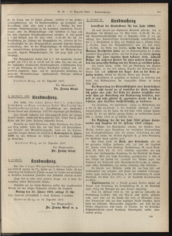 Amtsblatt der landesfürstlichen Hauptstadt Graz 19071231 Seite: 25