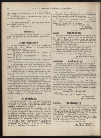 Amtsblatt der landesfürstlichen Hauptstadt Graz 19080110 Seite: 30