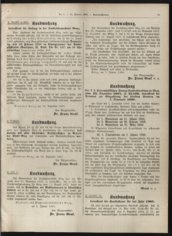 Amtsblatt der landesfürstlichen Hauptstadt Graz 19080110 Seite: 31