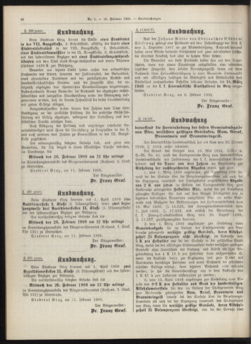 Amtsblatt der landesfürstlichen Hauptstadt Graz 19080220 Seite: 22