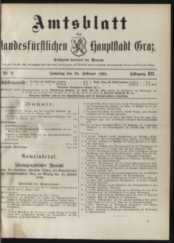 Amtsblatt der landesfürstlichen Hauptstadt Graz 19080229 Seite: 1