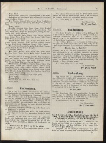 Amtsblatt der landesfürstlichen Hauptstadt Graz 19080510 Seite: 27